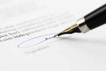 Toned signature. Federal Plea Agreement Concept.